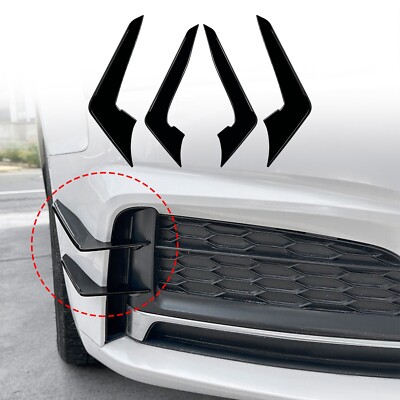 Car Front Bumper Side Air Vent Fin Trim For Audi A5 S5 F5 Sline 2017-2020 Black