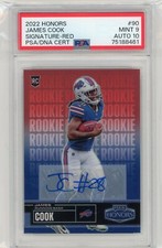 2022 Panini Honors Football Red Rookie Autograph #90 James Cook No 1 of 5 PSA 9