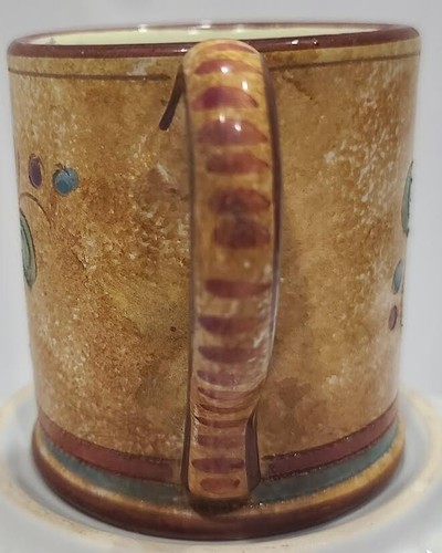 Vintage STONEWARE / Glazed Coffee Mug ~ Stamped * ORVIETO * ~ Etched ~ Flower - Picture 4 of 8