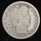 1907-D Silver Barber Quarter GOOD FREE SHIPPING
