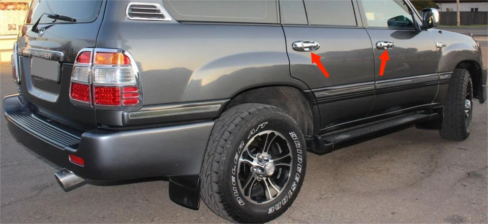 Door Handle Bowl Frame Cover Trim Chrome For 98-07 Toyota Land Cruiser FJ100 8ps - Image 2 of 4