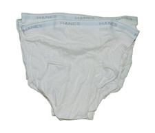 Hanes White Tagless Briefs Underwear Xl 40-42 Men New 6 Pack New