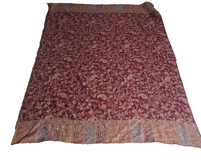 Chris Madden Collection 100% Wool Throw Mohawk Home Metal Beaded Corners