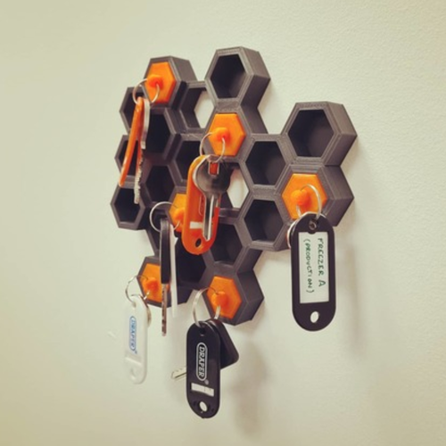 Hex Geometric Key Holder Hooks Wall Mounted Keys Holder Organiser Colours Geo UK - Picture 2 of 4