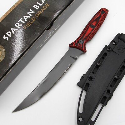 Spartan Blades Ronin Torii 6.5'' D2 Red Black G10 Fixed Knife BL4BKRD