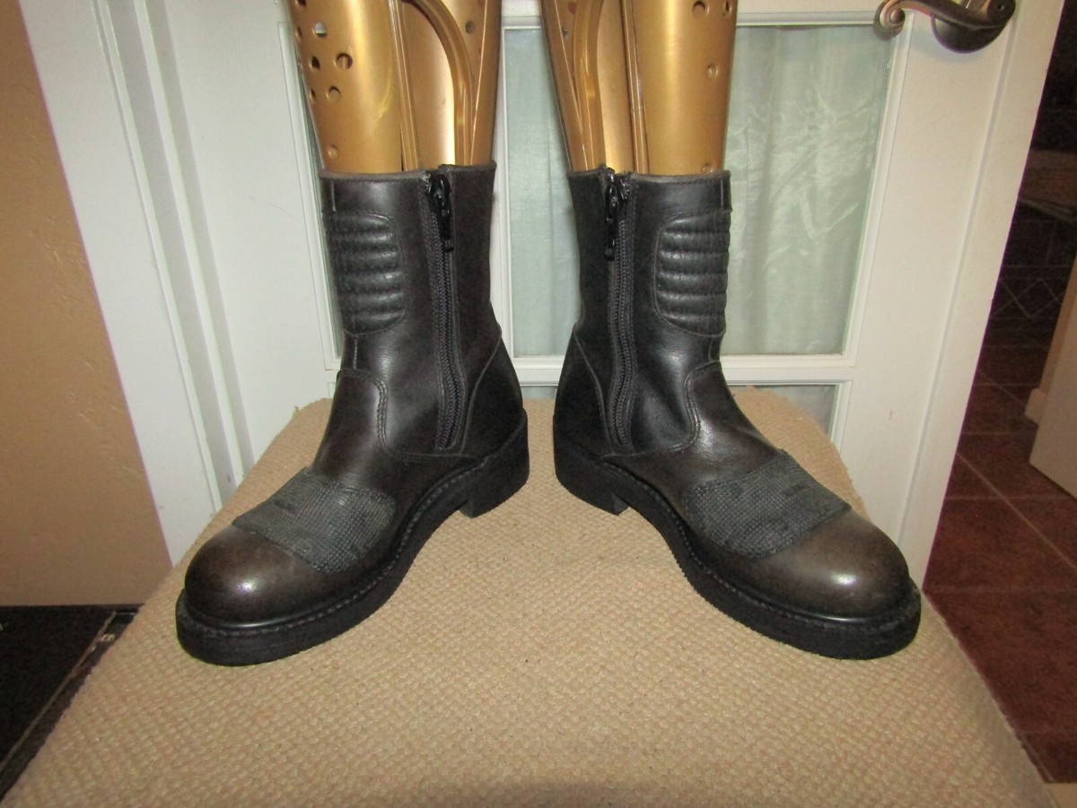 Honda HN223 Side Zip Biker Boots Black Leather Men's size M