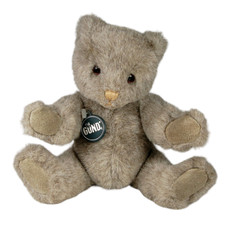 GUND 9" VINTAGE 1986 Jointed Grey Plush Teddy Bear Stuffed Animal