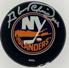 Glenn Chico Resch Signed Autographed New York Islanders Logo Puck