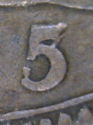 1865/3   Freeman-297 -  5 OVER SMALL 3 - GB  HALF PENNY - AS IMAGED!!  (BHP-133)