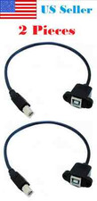 2PCs 30 cm USB 2.0 B Female Socket Panel Mount To B Male Printer Extension Cable
