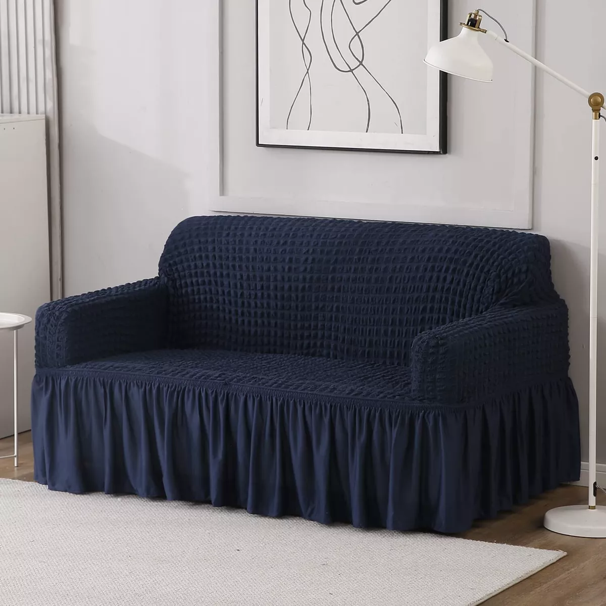 Ruffle Skirt Desing Stretchable Elastic Sofa Cover With 2 Seater