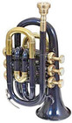 Pocket Trumpet Bb Pitch Black color come with Hardcase & Mouthpiece