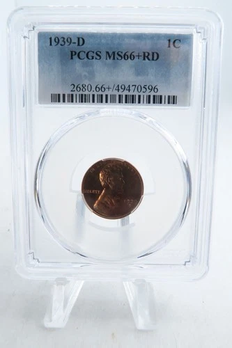 1939-D PCGS MS66+RD Lincoln Wheat Cent Business Strike 1C