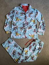 Womens Disney 100 Size S Two Piece Flannel Pajama Set Snow Fun NWT