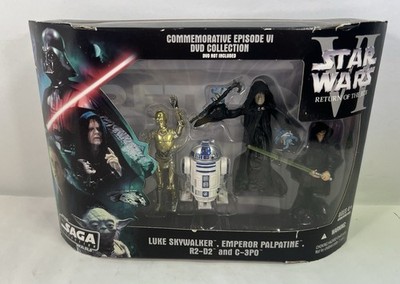 STAR WARS EPISODE VI COMMEMORATIVE DVD COLLECTION w/ LUKE R2D2 C3PO FIGURES