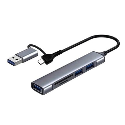 5 In 1 USB+Type C Multifunction Aluminum Card Reader Adapter USB3.0 Port