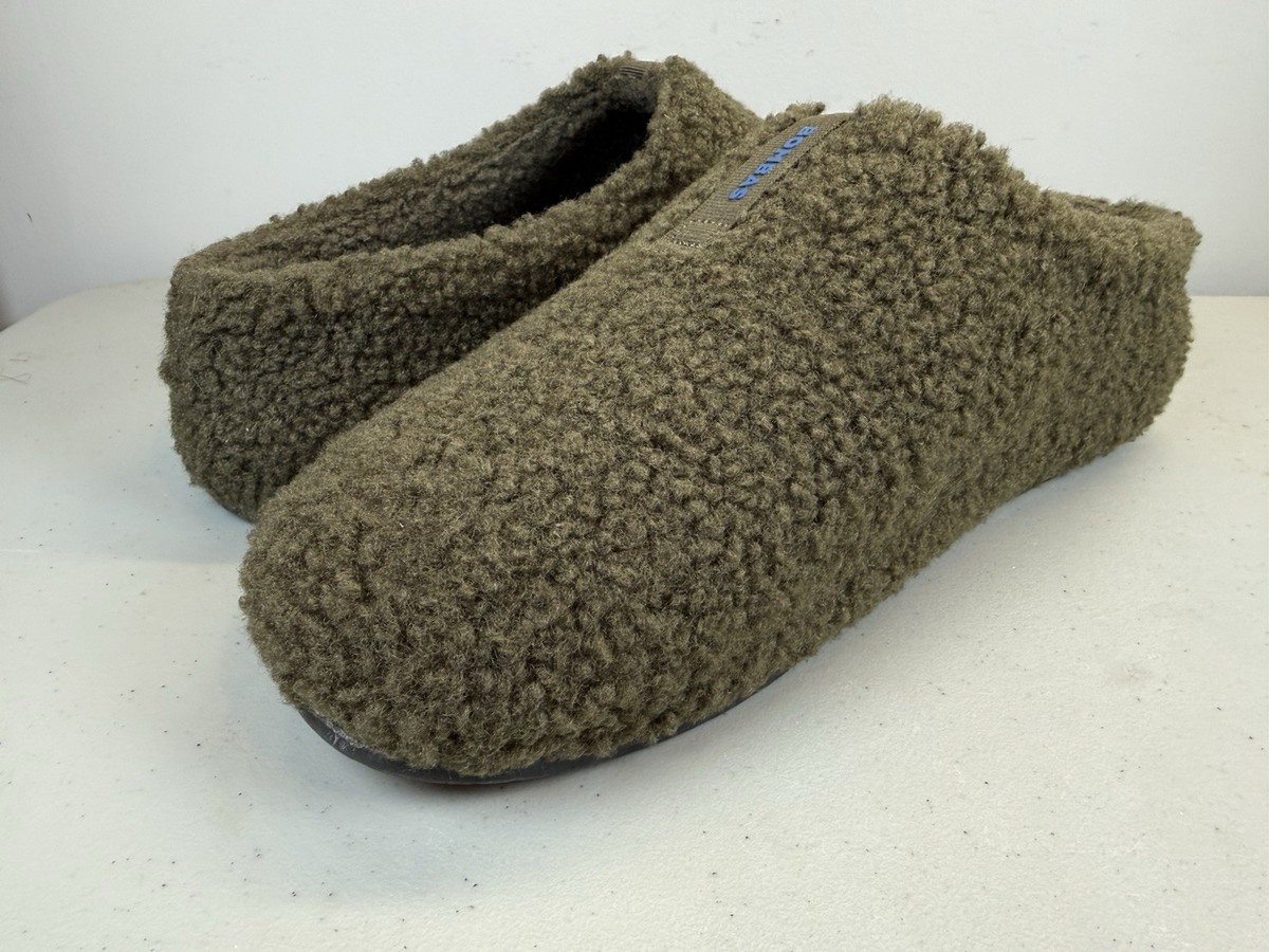 BOMBAS Sunday Slipper Green Sherpa Cozy Indoor House Shoes  display picture 3