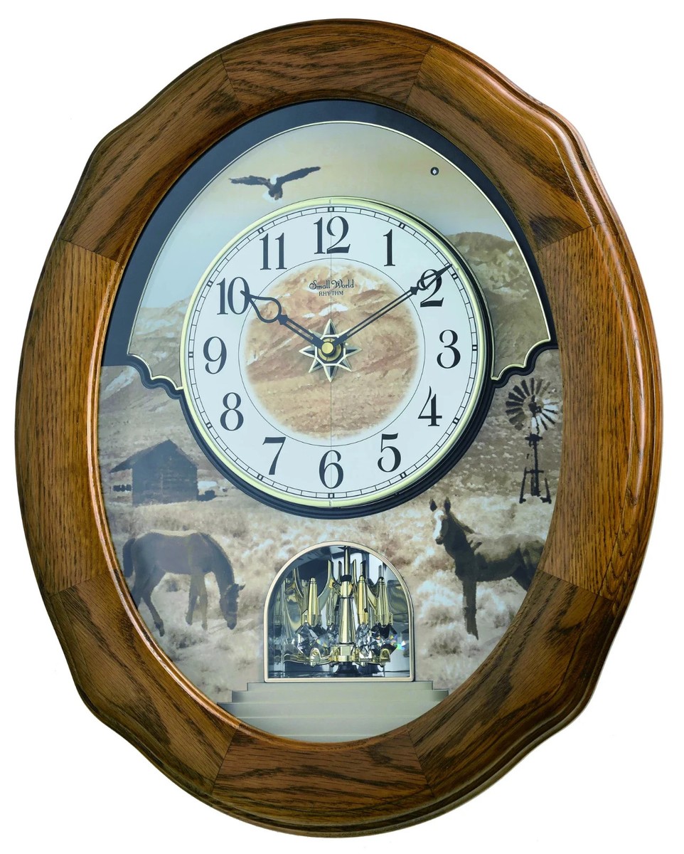 Rhythm 4MH418 Joyful Prairie Musical Wall Clock | eBay
