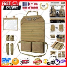 Car Seat Organizer, Molle Backseat Cover Organizer Protector with Sling Rack,...