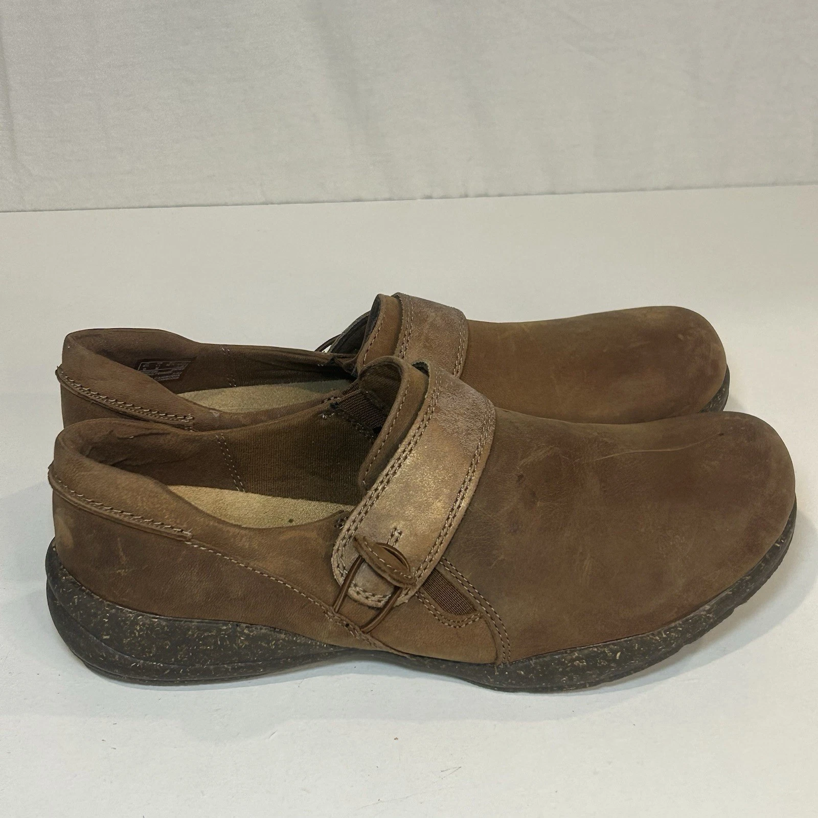Scarpe donna Clarks Collection in pelle marrone antiscivolo morbide ammortizzate taglia 11