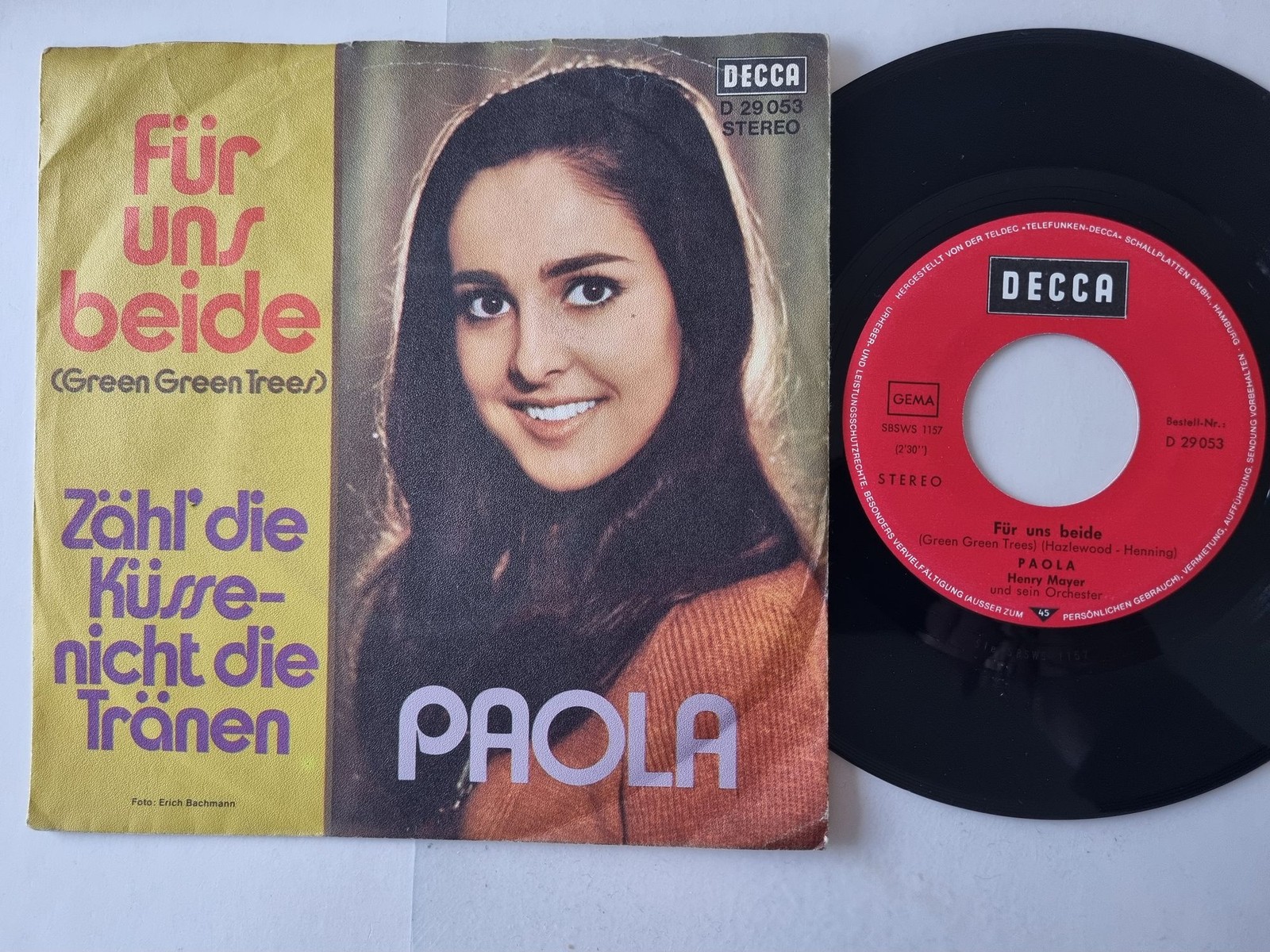 Paola - Für Uns Beide 7'' Vinyl Germany/ CV Leapy Lee - Green Green Trees