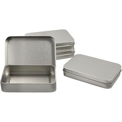 4 Stück Rechteckige Klappdosen, Silber Metall Tragbare Aufbewahrungsboxen, Langlebig