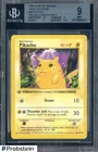 1999 Base 1st Edition Shadowless Thick 3-D Stamp #58 Pikachu Yellow Cheeks BGS 9