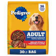 Pedigree Complete Nutrition Adult Dry Dog Food, Grilled Steak & Veg ,30 lb 1.50 per pound