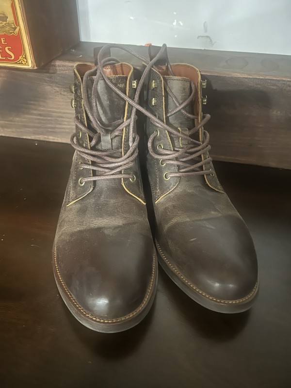$170 Vince Camuto Men's Lannie Leather Jack Boot, Mocha, Sz 9