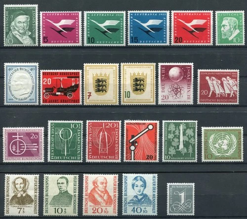 Federal Republic No. 204 - 226 clean mint complete year 1955 West Germany MNH