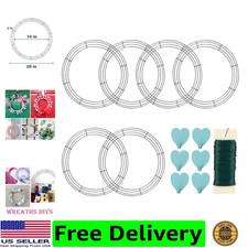 6 Pack Metal Wreath Frame - 20 Inch Wreath Form with 6 Pcs Adhesive Hooks and...