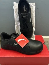 Puma Safety ICONIC BLACK LOW Men's Slip Resistant Composite Toe Shoe- Size 13