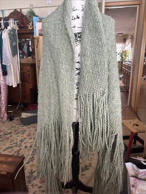 Kennebunk Weavers Fringed Sage Green Throw 56  L X 46  W