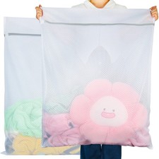 2 Pack 27x35 Inch Extra Large Mesh Laundry Bag for Bedding Blankets Pets Items
