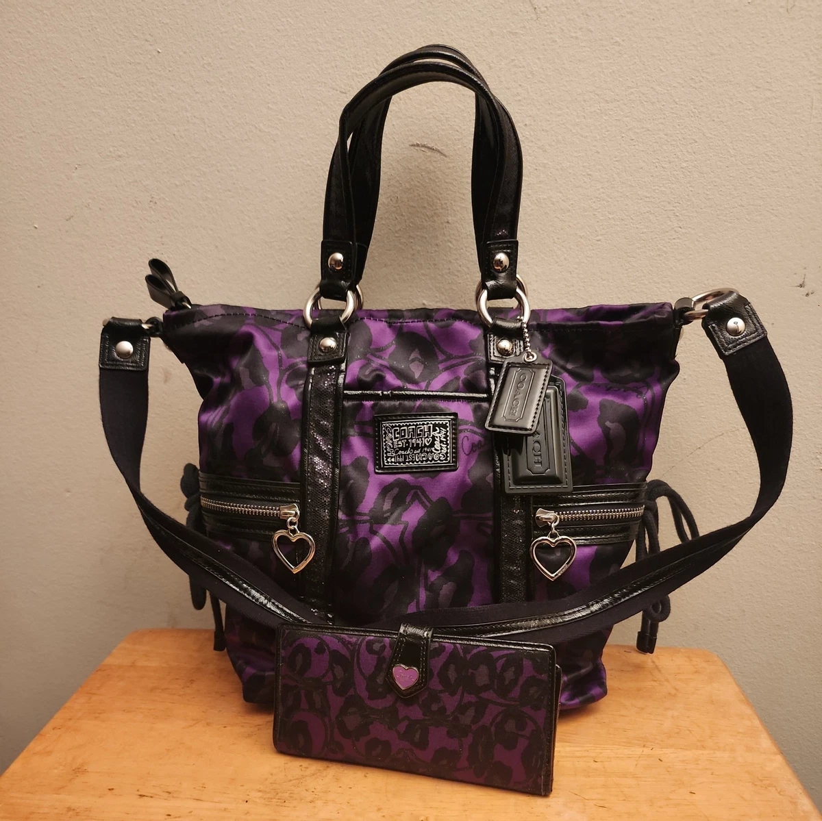 Purple Poppy Coach Purse for sale | eBay