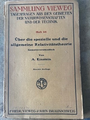 Albert Einstein 1920 Relativitätstheorie 9. Aufl. Broschur Sammlung Vieweg Heft 