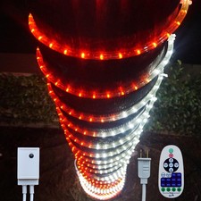 Patriotic Rope Lights Red white Havey Duty PVC tube with 10-Level Dimmable Re...