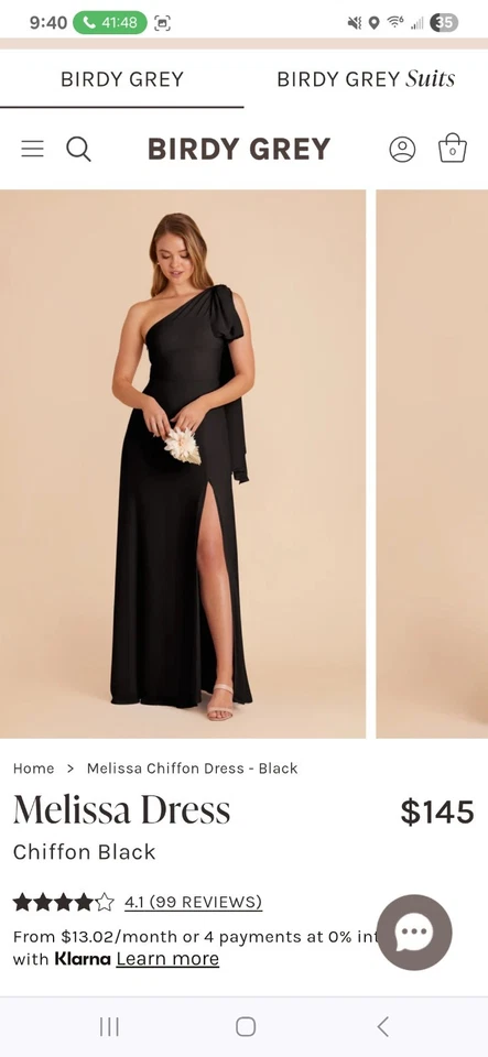 Vestido Melissa de Gasa - Negro XXL - Gris Pájaro Foto 3 de 4