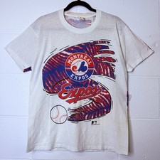 Vintage 90s Montreal Expos All Over Print RARE MLB T-Shirt Sz M