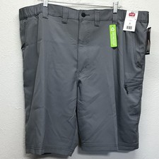 Wrangler Field Utility Shorts Mens 44 Gray Relaxed Fit Zipper Cargo 10" Inseam