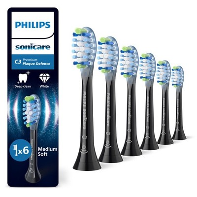 Philips Sonicare C3 Premium Plaque Defense Original Ersatzbürstenköpfe Schwarz