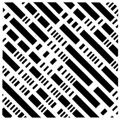 Really Great Stencils, Diagonal Blocks Stencil, 6x6'', Rectangles, Broken Lines