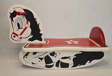 Vintage Wooden Rocking Horse Toddler MSR 1960's Nice Paint 16  Long 10" Tall