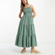ASOS Smocked Green Maxi Dress