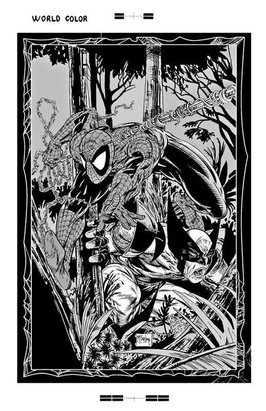 Todd Mcfarlane Spider-Man #12 Wolverine Rare Large Production Art Cover