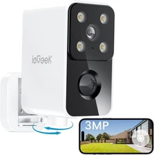 ieGeek 2K Security Cameras,Wireless Outdoor Battery Powered 180° WiFi Camera