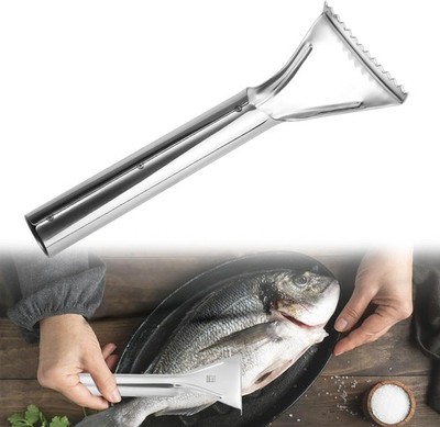 Sharp Stainless Steel Fish Scaler, Portable Sawtooth Fish Seafood Scale Remover