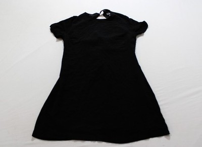 Lulus Women's Tie Back Cutout Solid Short Sleeve Mini Dress EJ3 Black Small