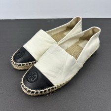 Tory Burch Espadrille 7 Cap Toe Colorblock Leather Slip On Shoes Womens