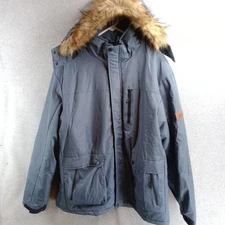 Canada Weather Gear Mens Black Faux Fur Utility Parka Coat Outerwear Size XL